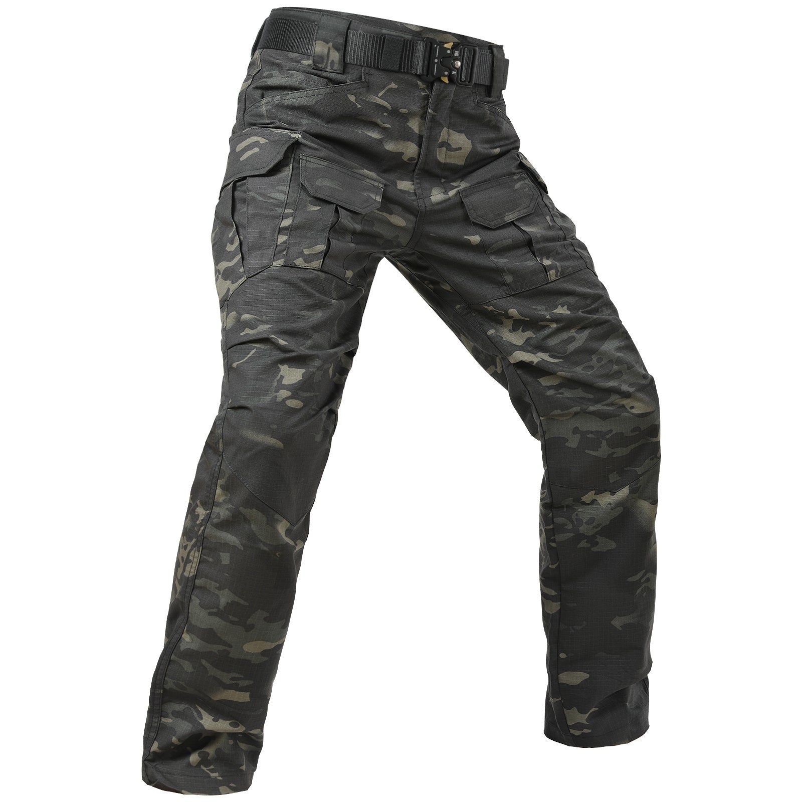 Waterproof Tactical Trousers – Men's Dark Camo Rip-Stop