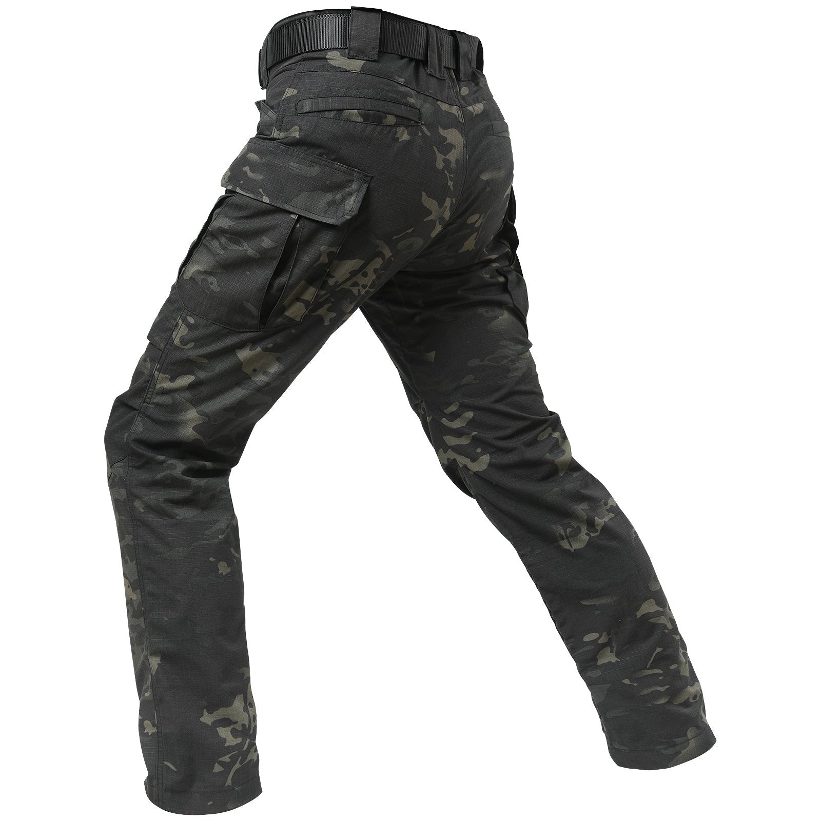 Waterproof Tactical Trousers – Men's Dark Camo Rip-Stop