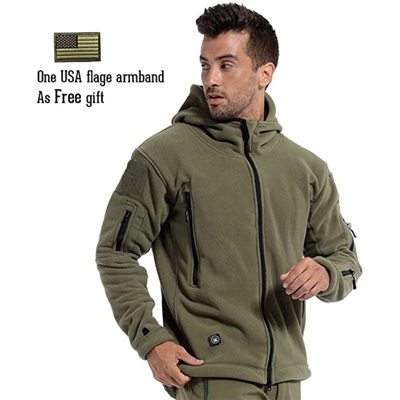 Fleece Tactical Jacket – Men's Warm Hooded Military Jacket