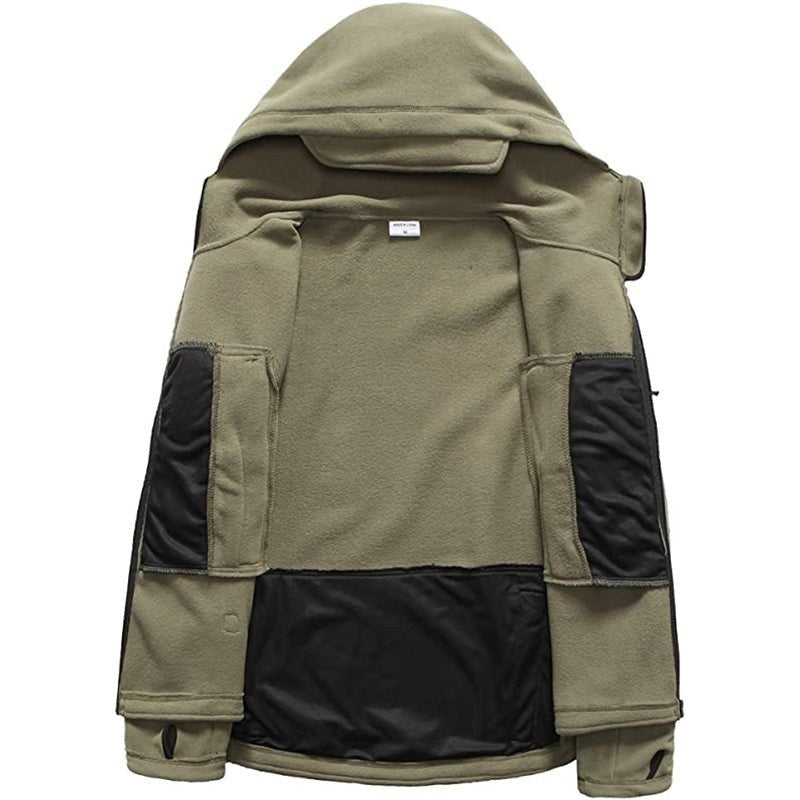 Fleece Tactical Jacket – Men's Warm Hooded Military Jacket