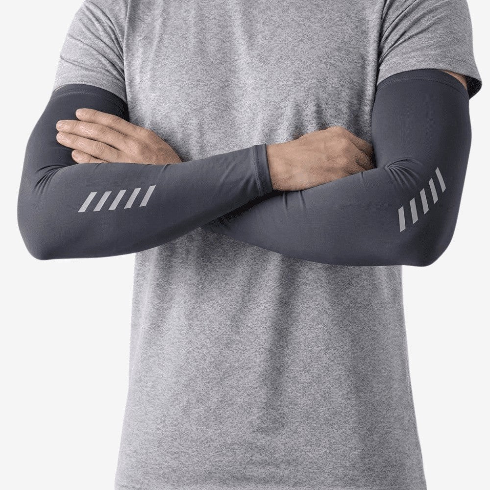Arm Sleeves – Lightweight Breathable UV Sports Sleeves – Dark Grey