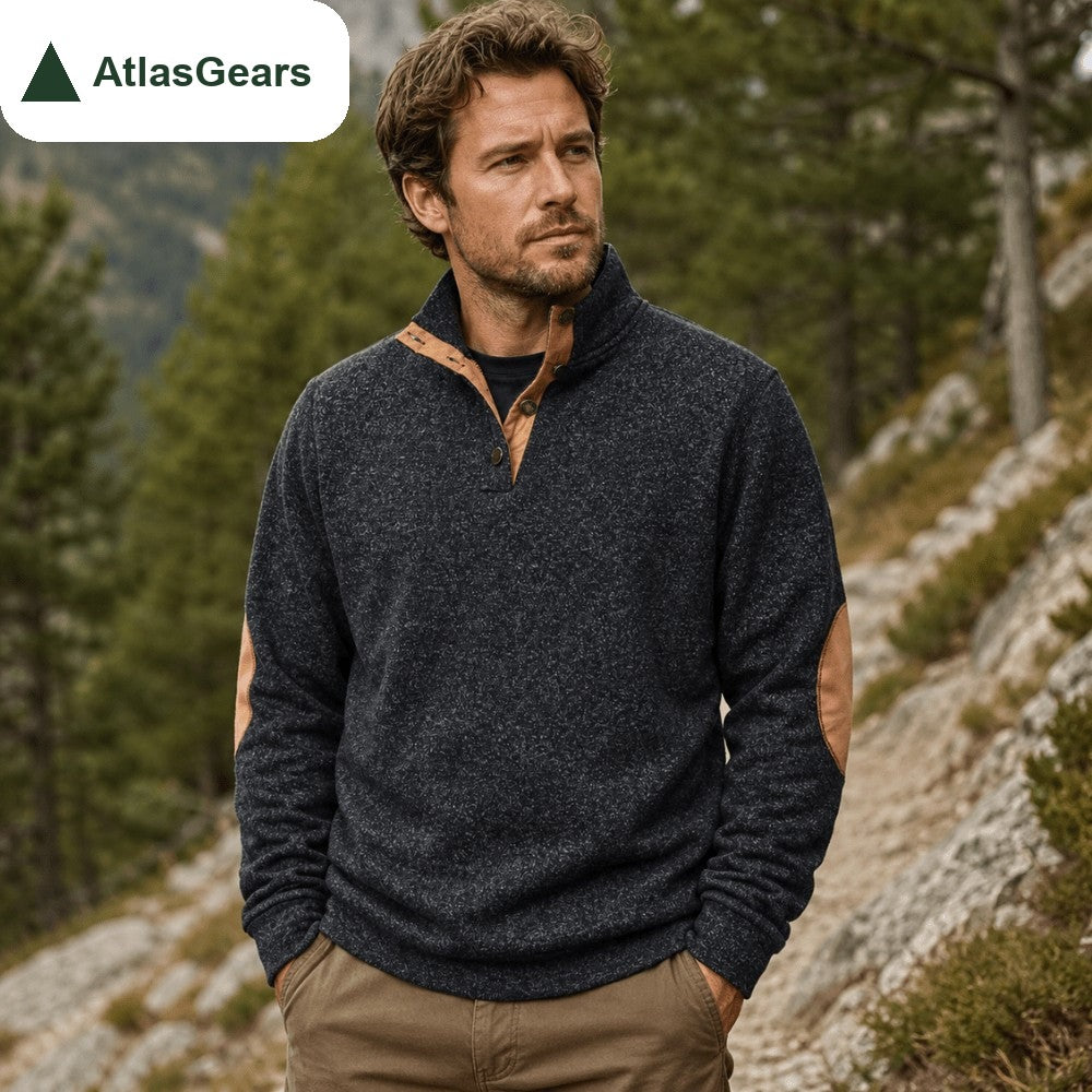 Knit Jumper – Men's Stand-Collar Outdoor Layer