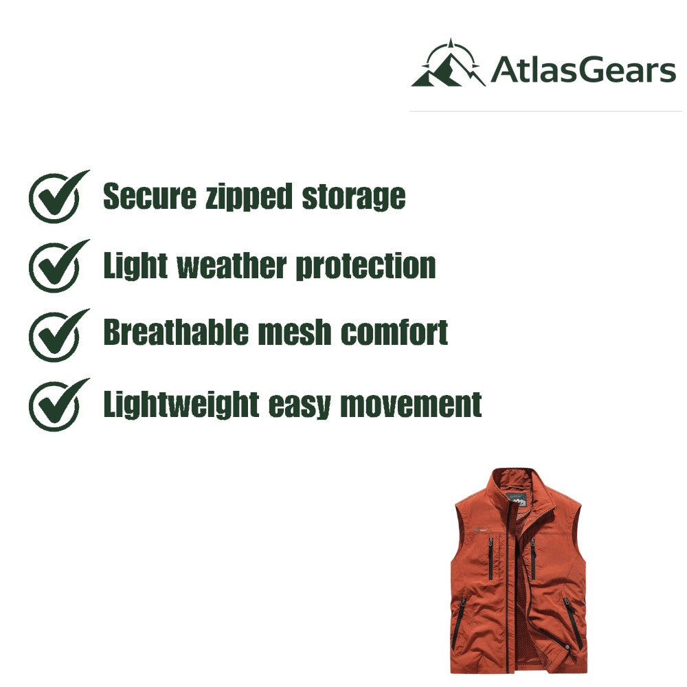 Cargo Gilet – Lightweight Water-Resistant Sleeveless Vest