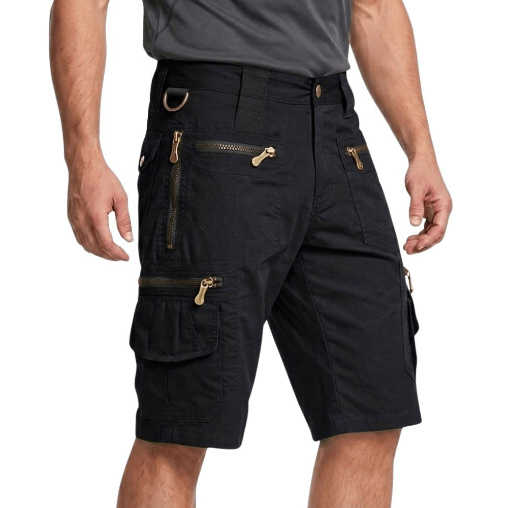 Cargo Shorts – Men's Breathable Cotton Hiking Shorts – Black