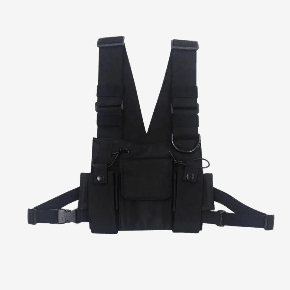 Chest Bag – Water-Resistant Adjustable Outdoor Sling Bag – Black