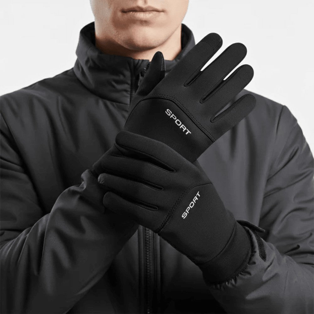 Cycling Gloves – Waterproof Thermal Full-Finger Gloves – Black