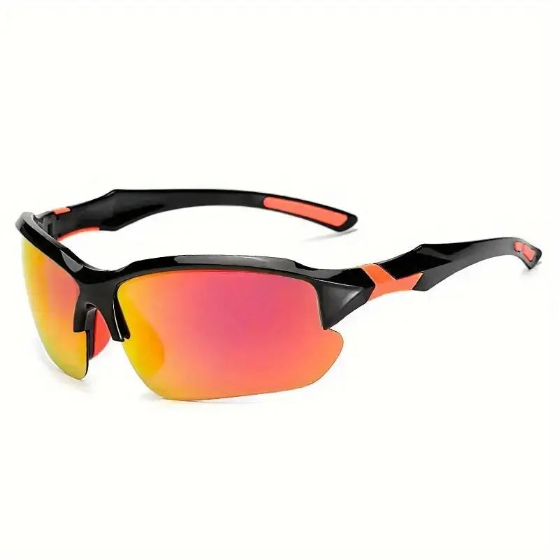 Cycling Sunglasses – Polarised UV Sports Sunglasses – Black-Orange
