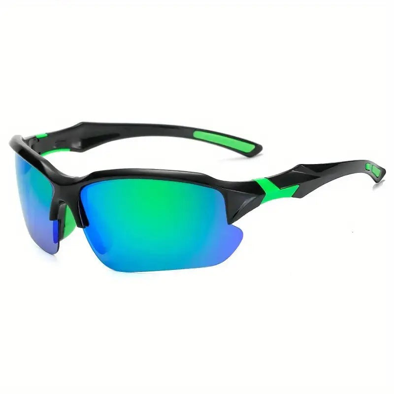 Cycling Sunglasses – Polarised UV Sports Sunglasses – Black-Green