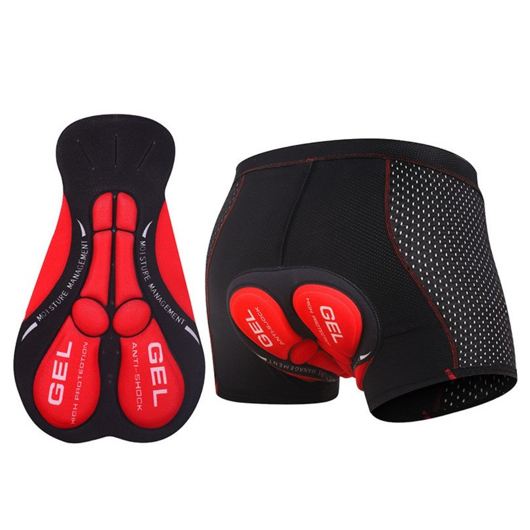 Cycling Undershorts – Gel-Padded Unisex Bike Base Shorts – Red