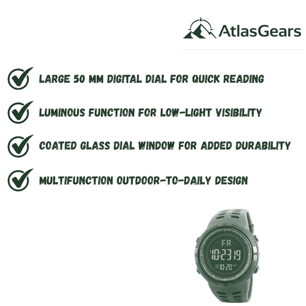Digital Watch – Luminous Multifunction Outdoor Watch