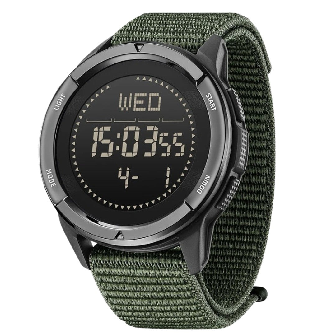 Digital Watch – Men's Carbon Fibre Outdoor Sports Watch – Green