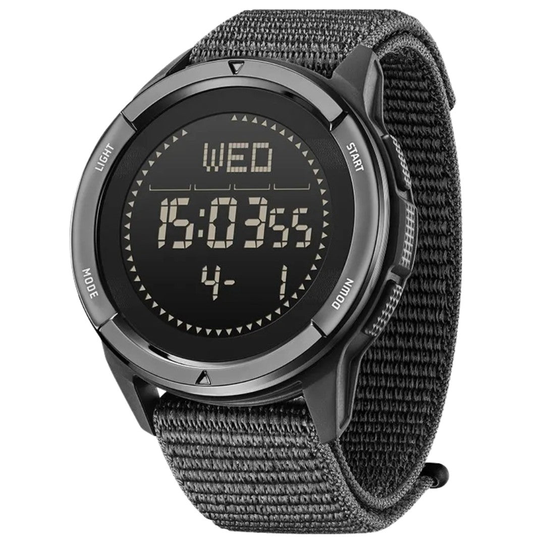 Digital Watch – Men's Carbon Fibre Outdoor Sports Watch – Black
