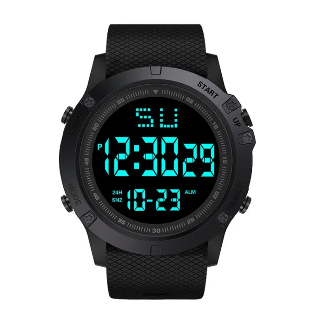 Digital Watch – Men's Waterproof Rugged Outdoor Watch – Black