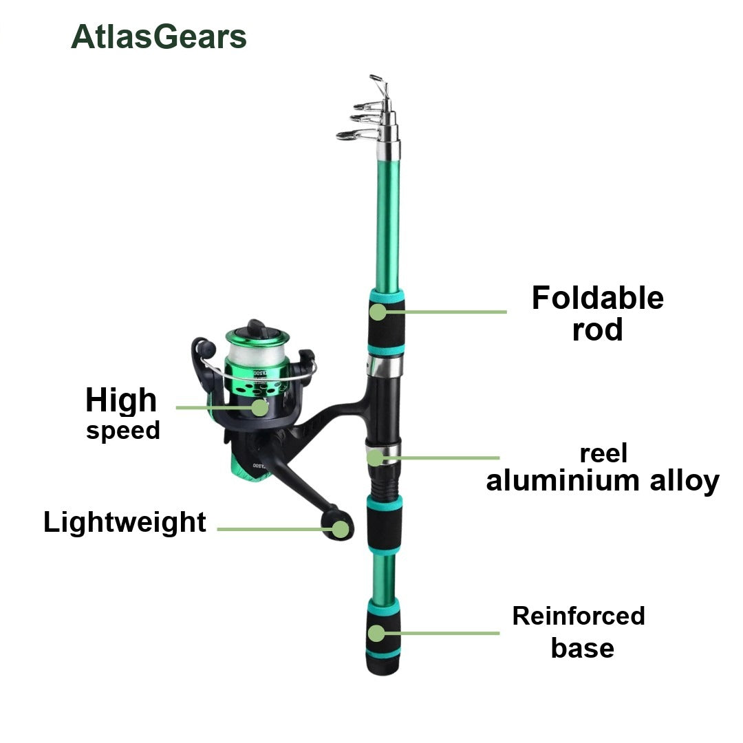 Fishing Rod Set – Telescopic Rod & Reel Combo Kit