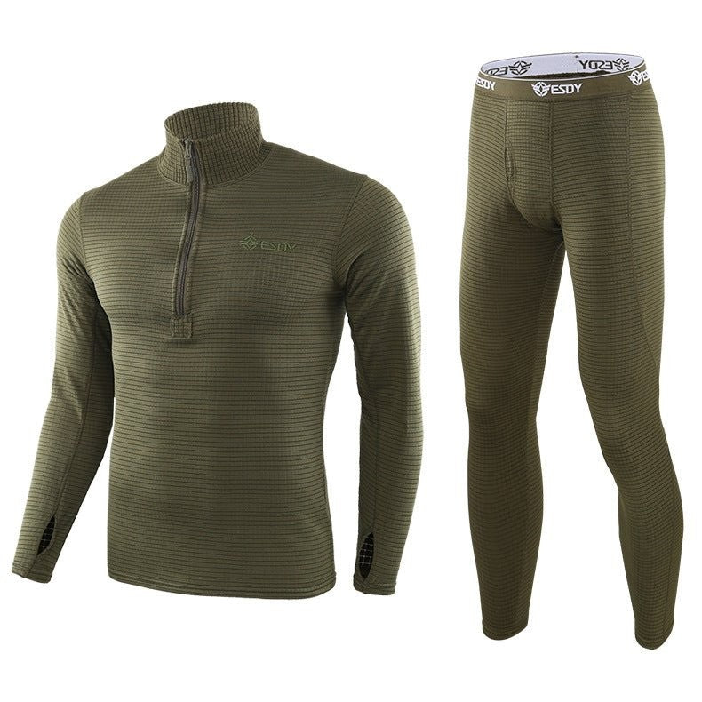 Fleece Base Layer Set – Men's Warm Thermal Underwear – Army Green