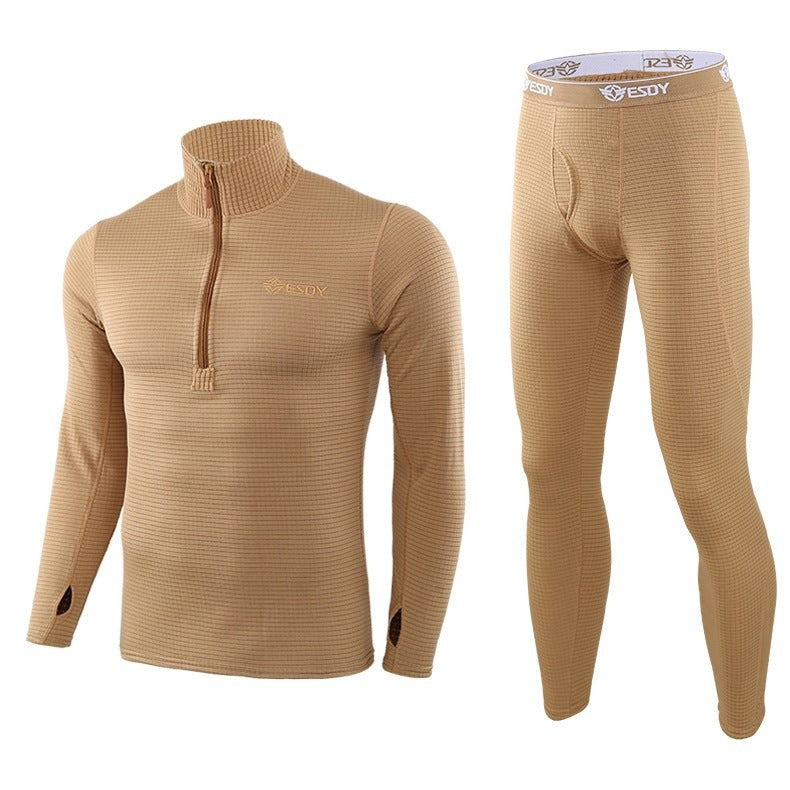 Fleece Base Layer Set – Men's Warm Thermal Underwear – Coyote