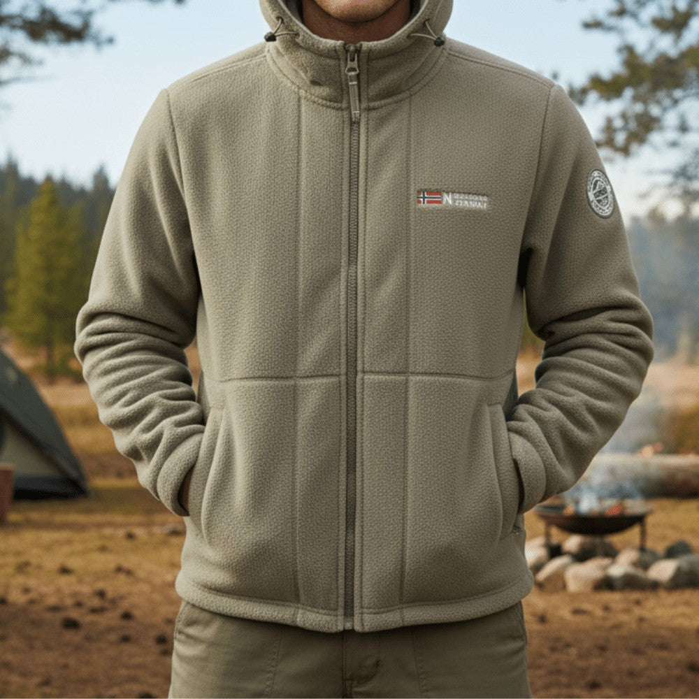Fleece Jacket – Men's Windproof Breathable Outdoor Fleece – Khaki