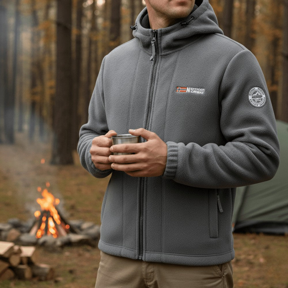 Fleece Jacket – Men's Windproof Breathable Outdoor Fleece – Grey