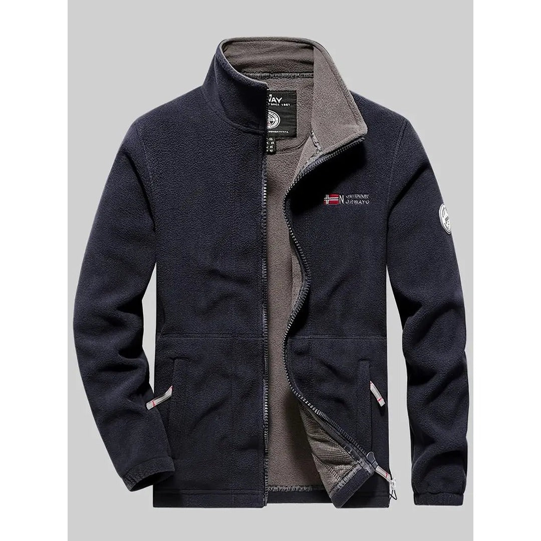 Fleece Jacket – Thermal Polar Fleece Outdoor Jacket – Blue