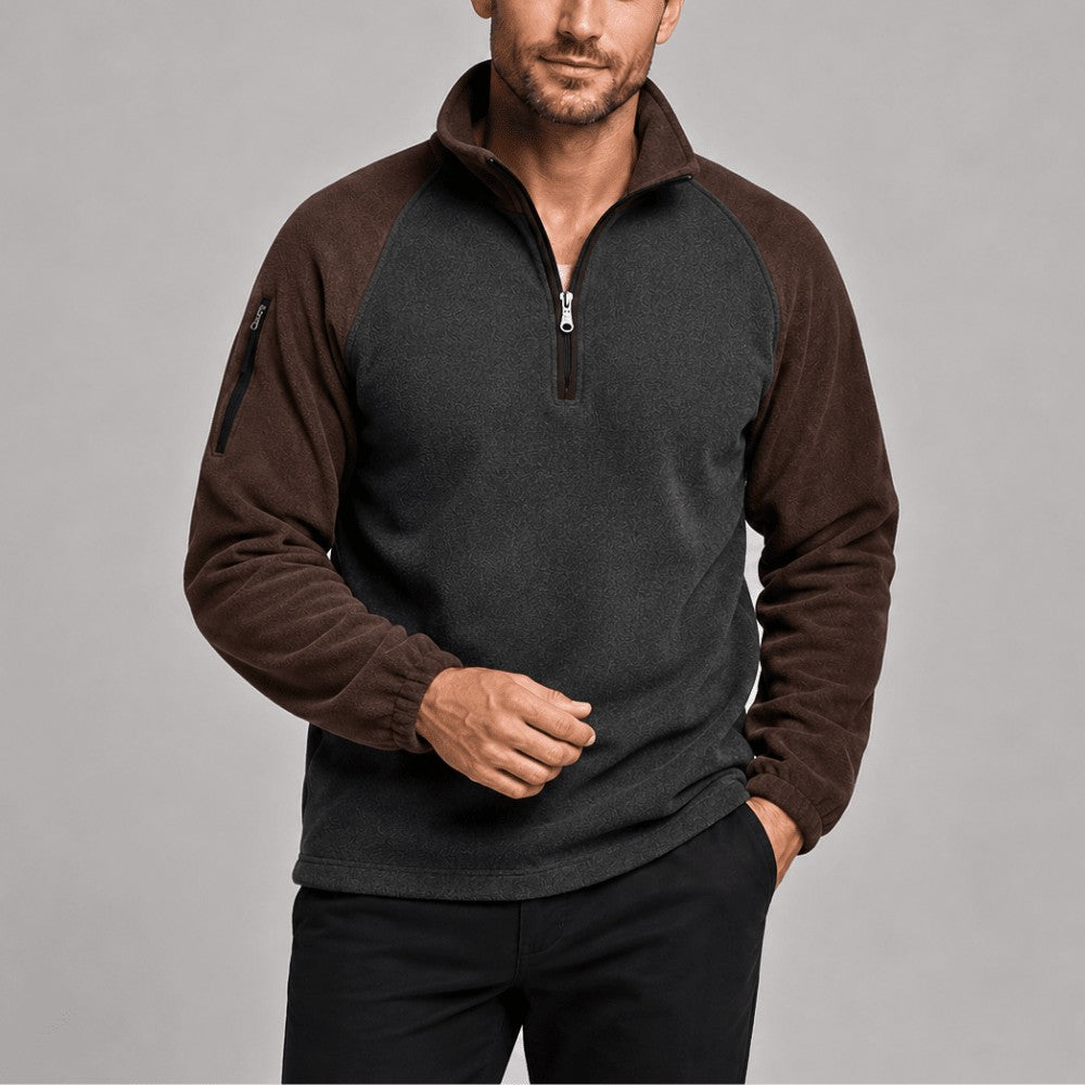 Fleece Pullover – Men's Lightweight Breathable Outdoor Fleece – Brown