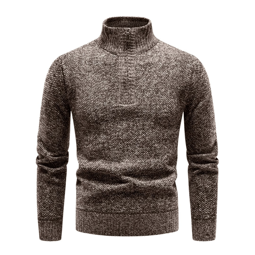 Fleece Pullover – Men's Warm Breathable Half-Zip Fleece – Coffee