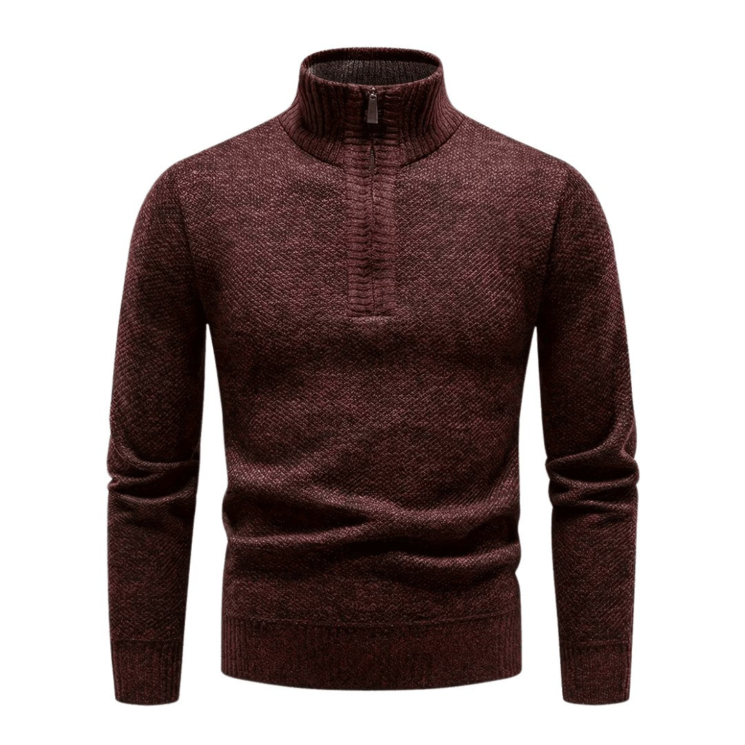 Fleece Pullover – Men's Warm Breathable Half-Zip Fleece – Burgundy