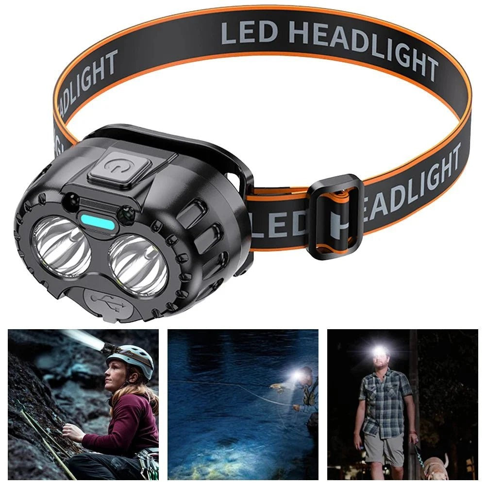 Head Torch – Rechargeable 250-Lumen IPX4 LED Headlamp