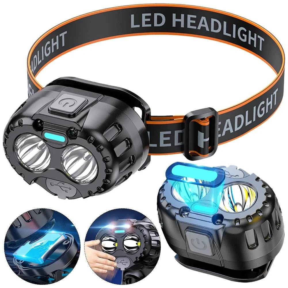 Head Torch – Rechargeable 250-Lumen IPX4 LED Headlamp