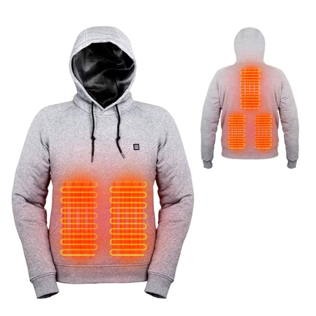 Heated Hoodie – USB Rechargeable Winter Heated Top – Grey