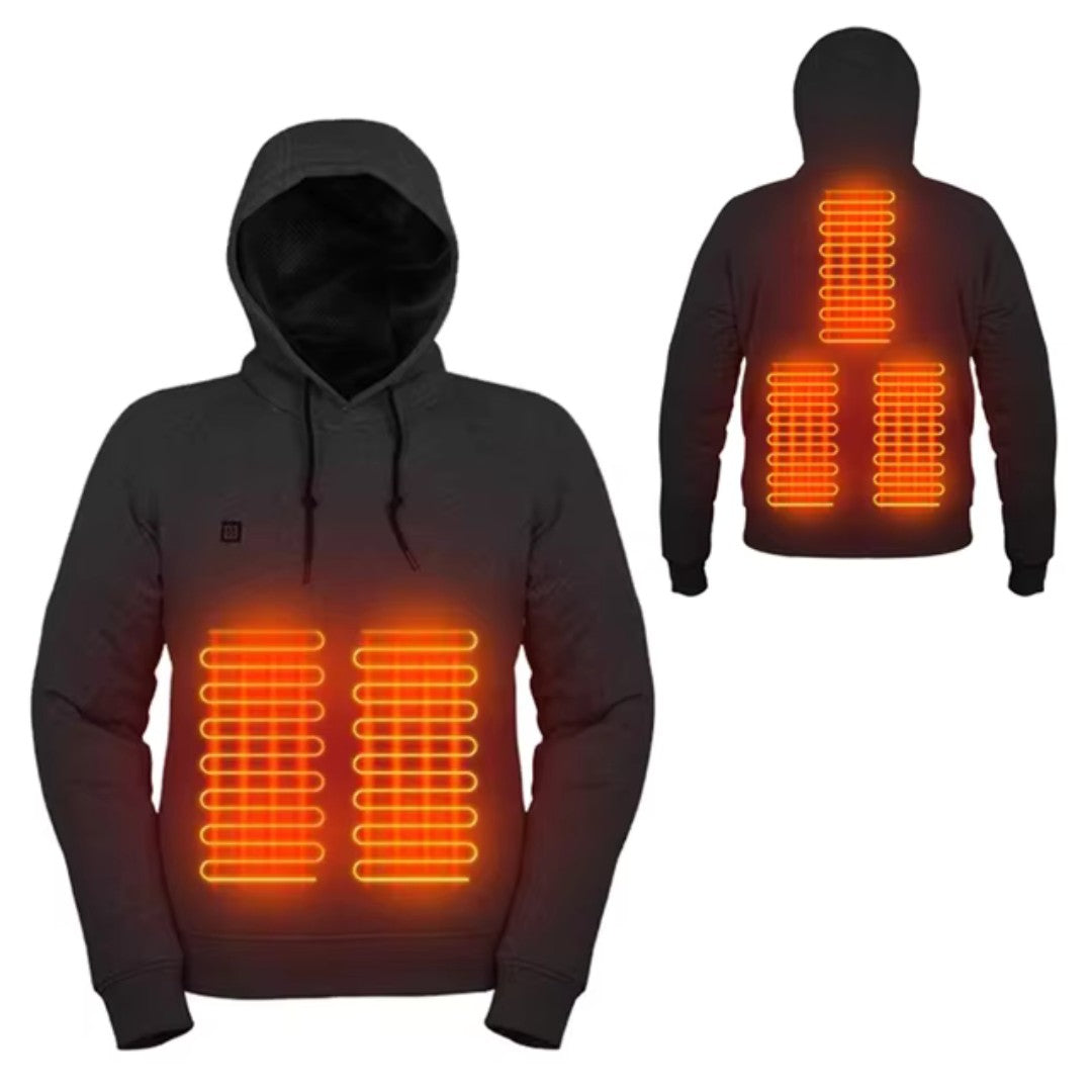 Heated Hoodie – USB Rechargeable Winter Heated Top – Black