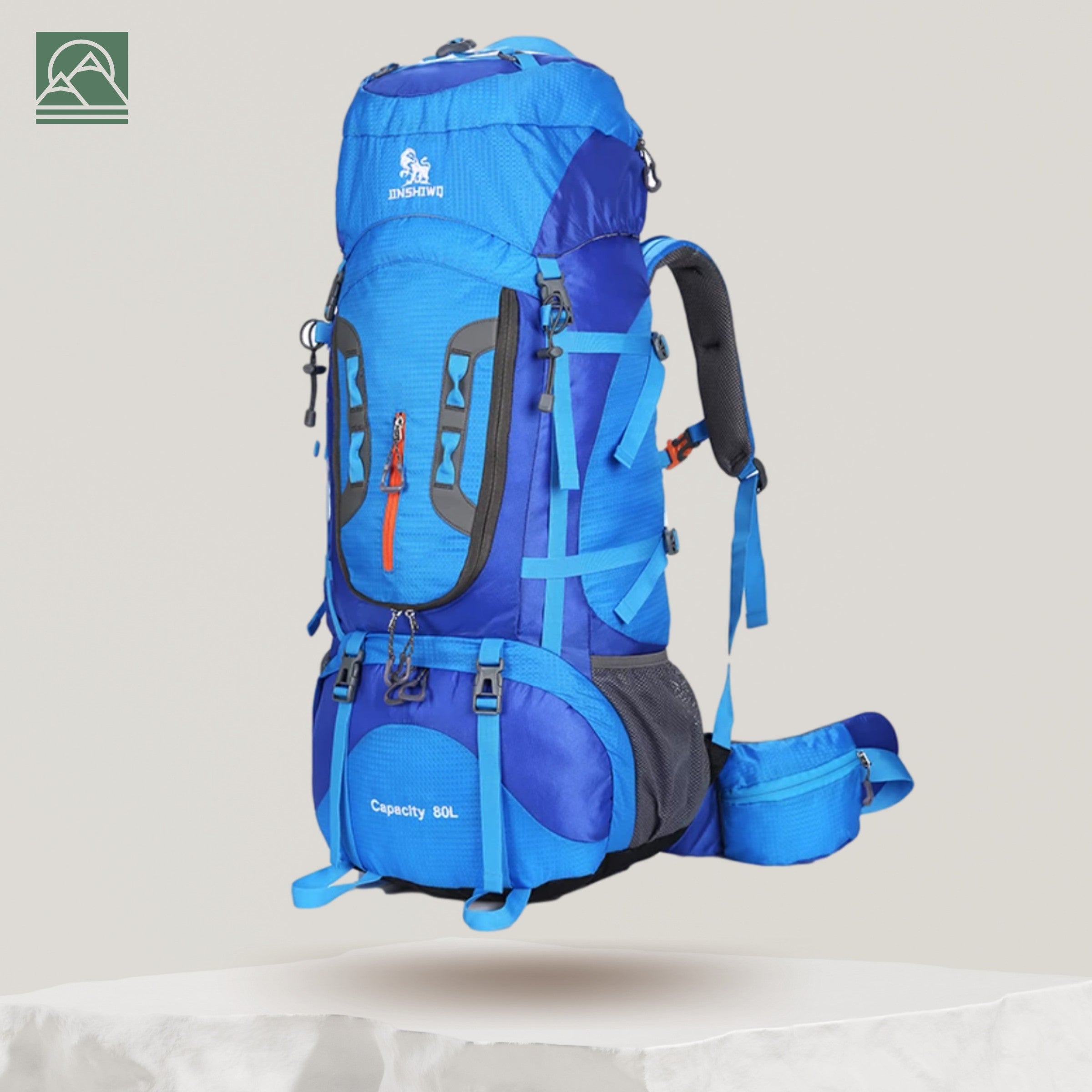 Hiking Backpack 80L – Waterproof Large Trekking Rucksack – Blue