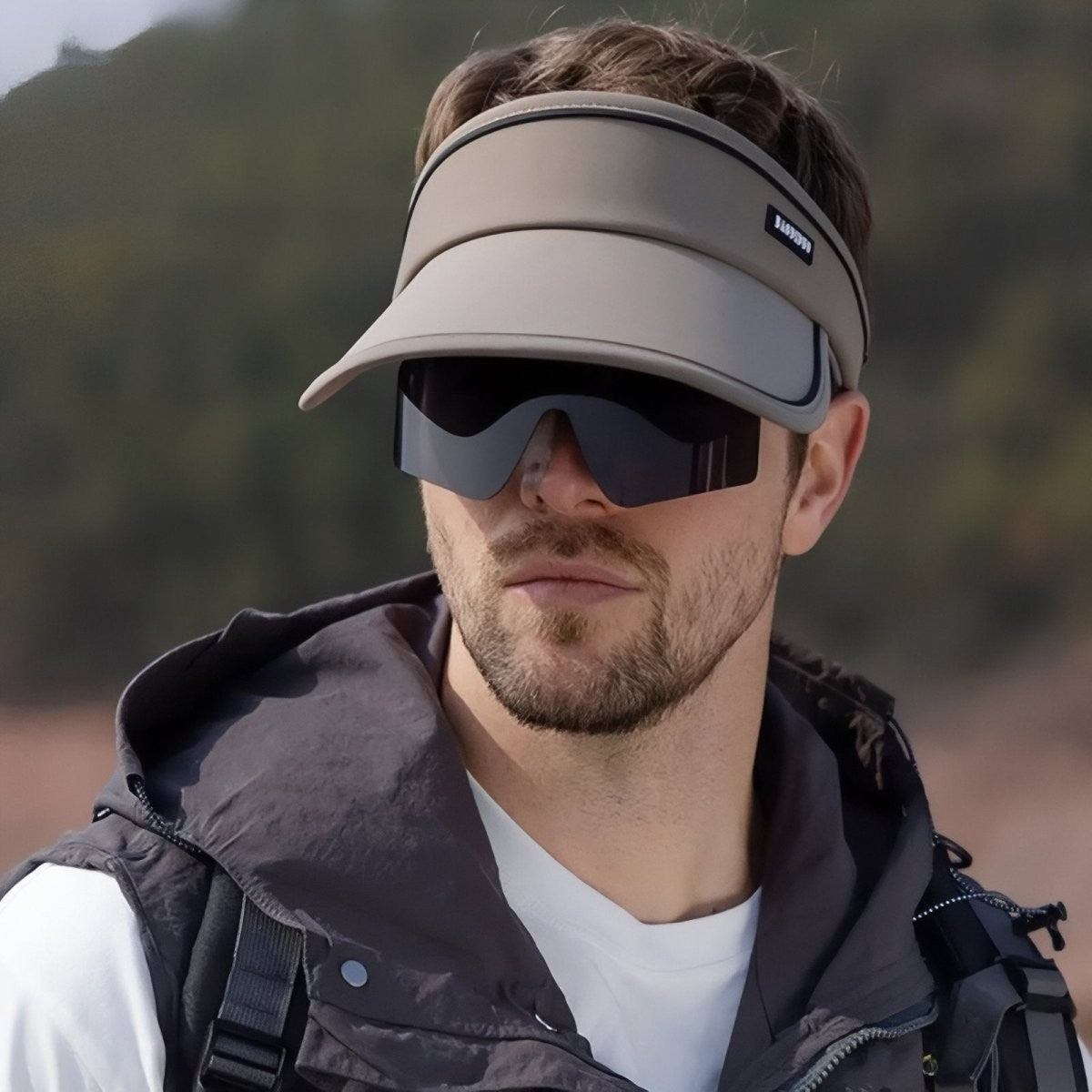 Hiking Cap – Breathable Visor with Built-In Sunglasses