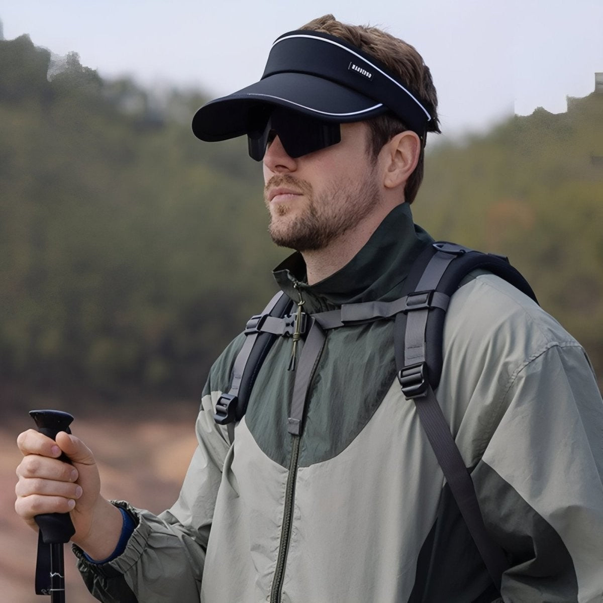 Hiking Cap – Breathable Visor with Built-In Sunglasses