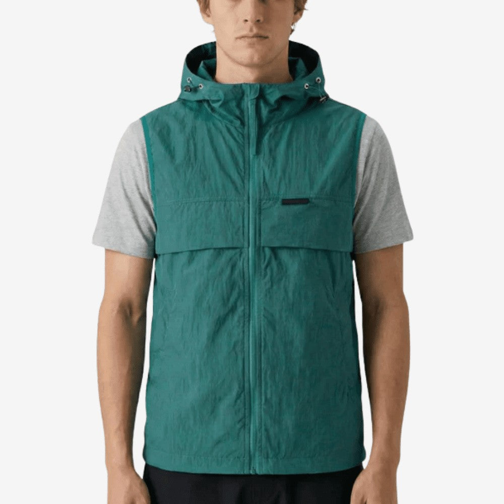 Hiking Gilet – Lightweight Hooded Sleeveless Vest – Turquoise