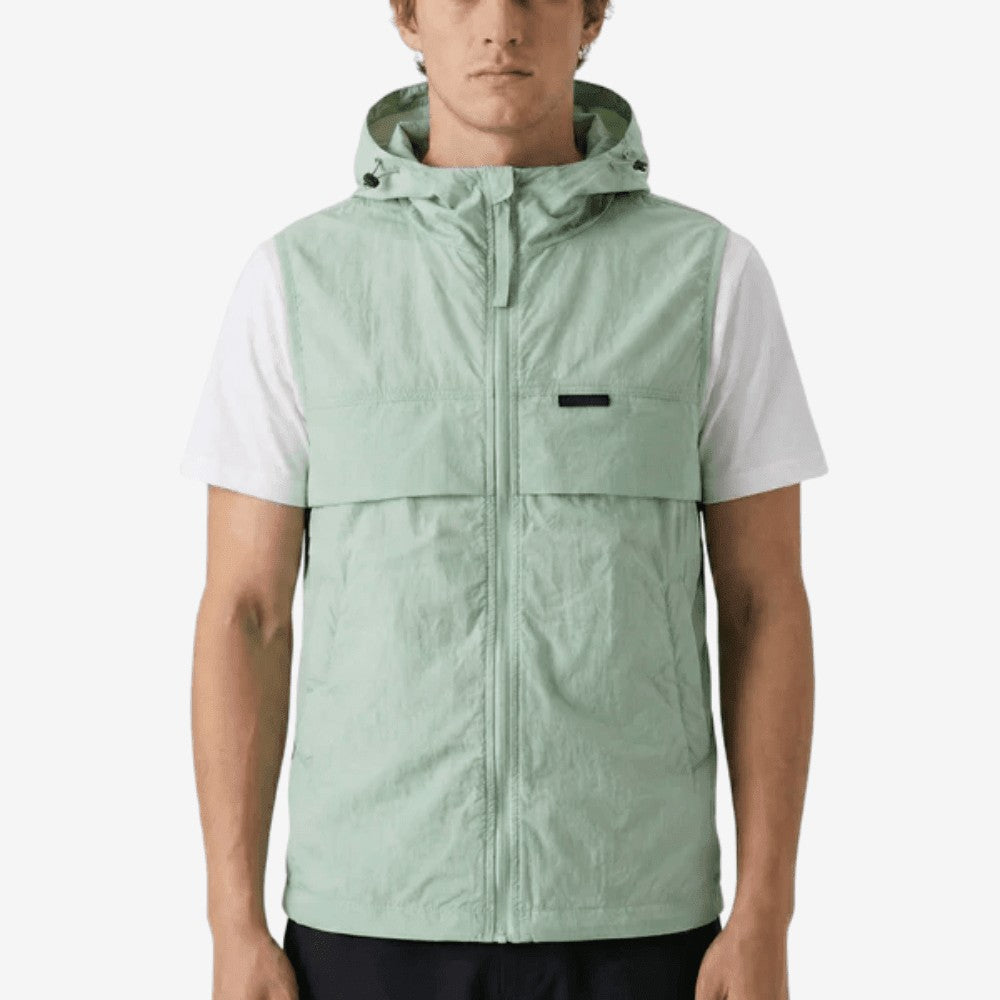 Hiking Gilet – Lightweight Hooded Sleeveless Vest – Sage Green