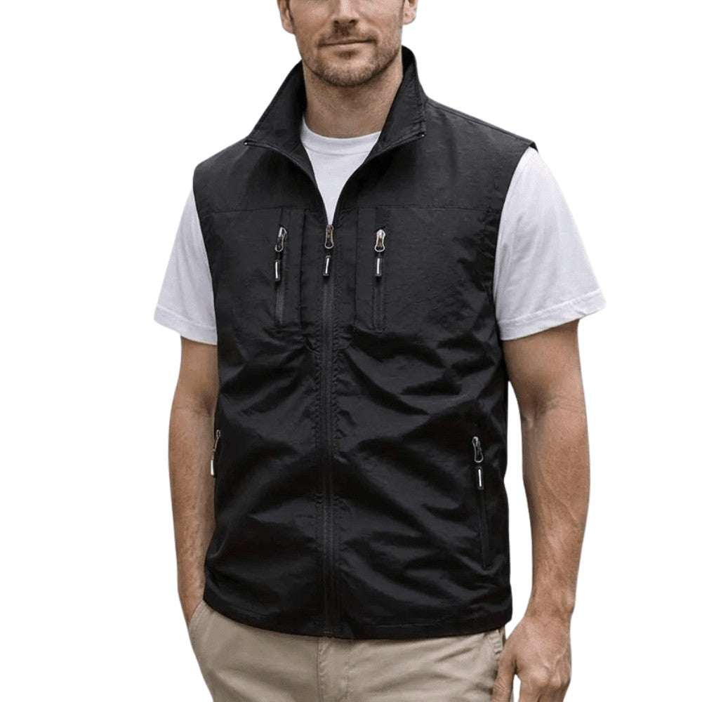 Hiking Gilet – Men's Lightweight Durable Outdoor Vest – Black