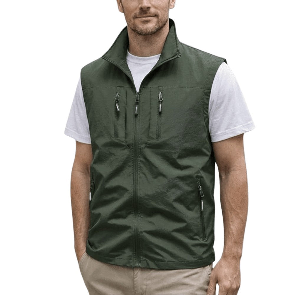 Hiking Gilet – Men's Lightweight Durable Outdoor Vest – Army Green