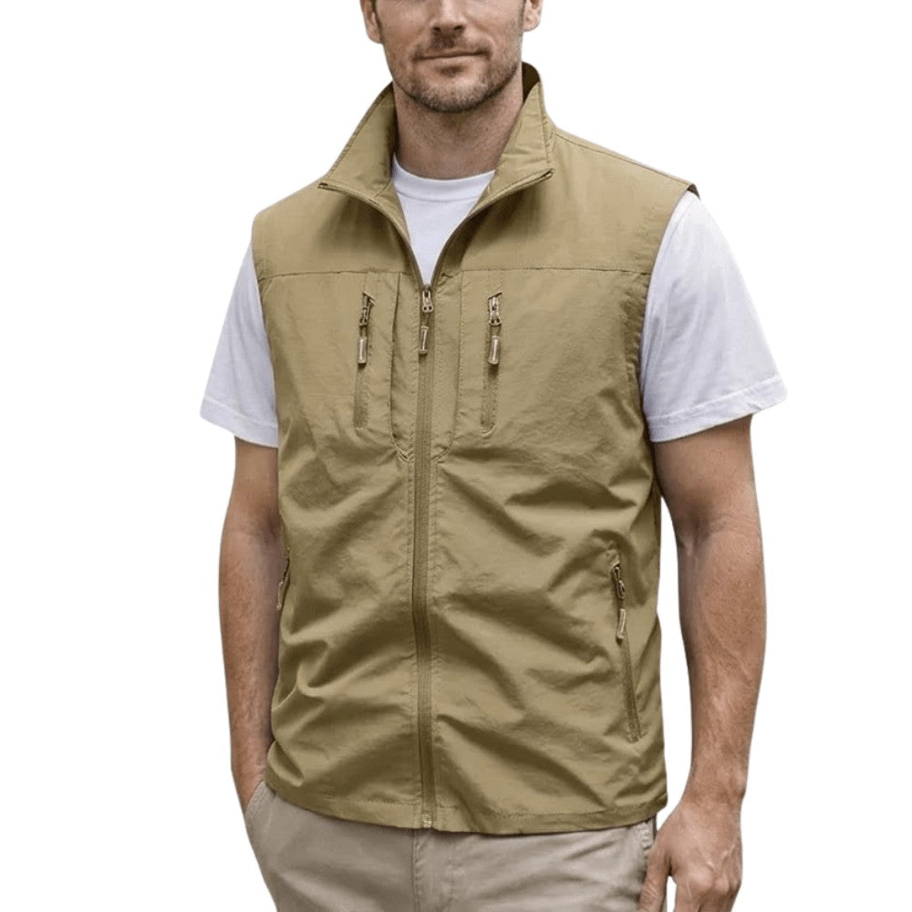 Hiking Gilet – Men's Lightweight Durable Outdoor Vest – Khaki