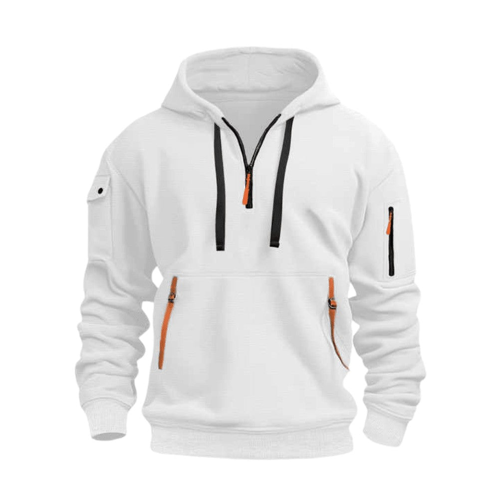 Hiking Hoodie – Lightweight Breathable Half-Zip Hoodie – White
