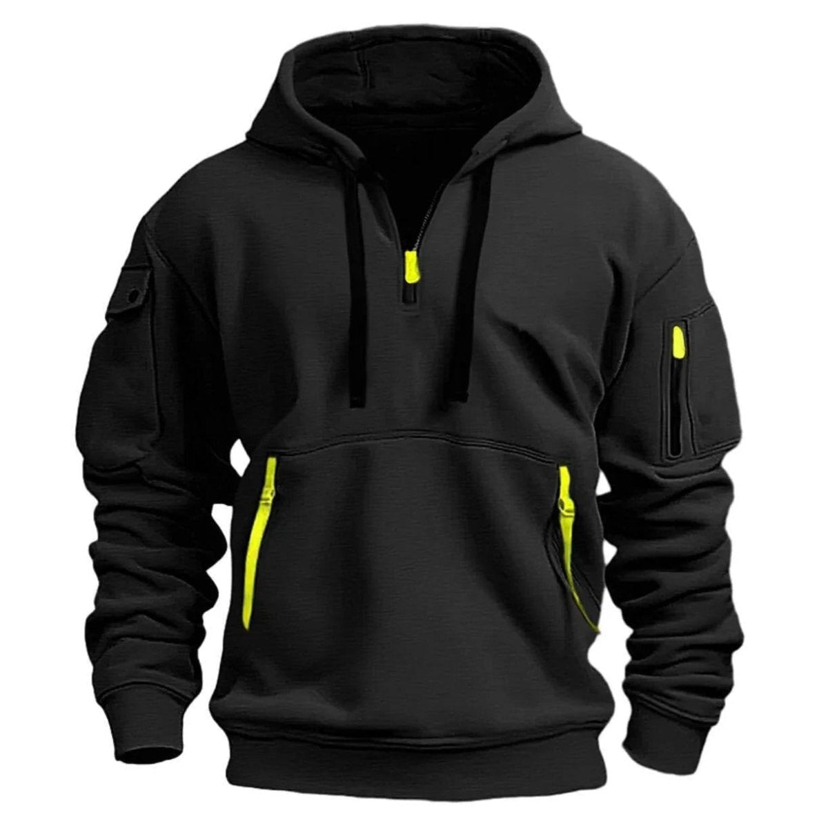 Hiking Hoodie – Lightweight Breathable Half-Zip Hoodie – Black