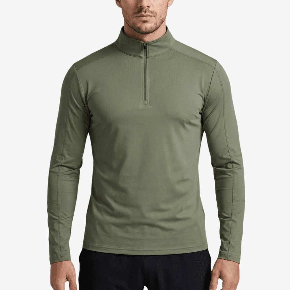 Hiking Shirt – Long-Sleeve Breathable UV Protection Top – Army green