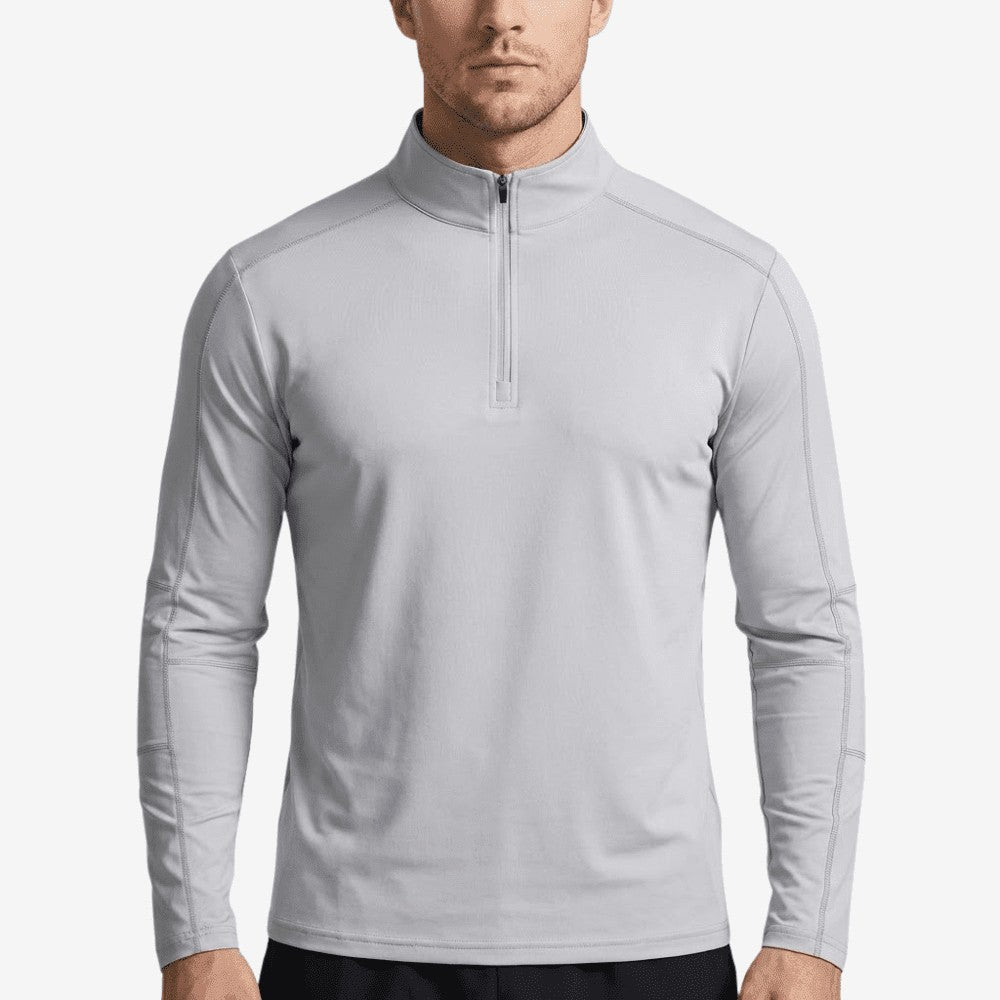 Hiking Shirt – Long-Sleeve Breathable UV Protection Top – Light Grey