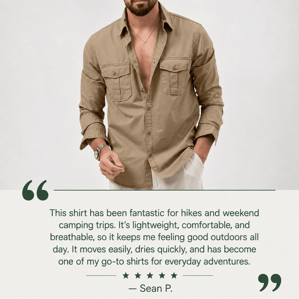 Hiking Shirt – Men's Lightweight Breathable Convertible Shirt