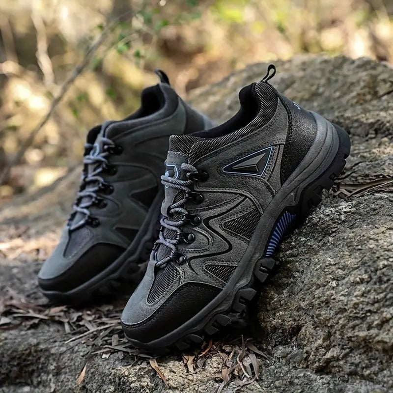 Hiking Shoes – Men's Durable Water-Resistant Trail Shoes – Grey