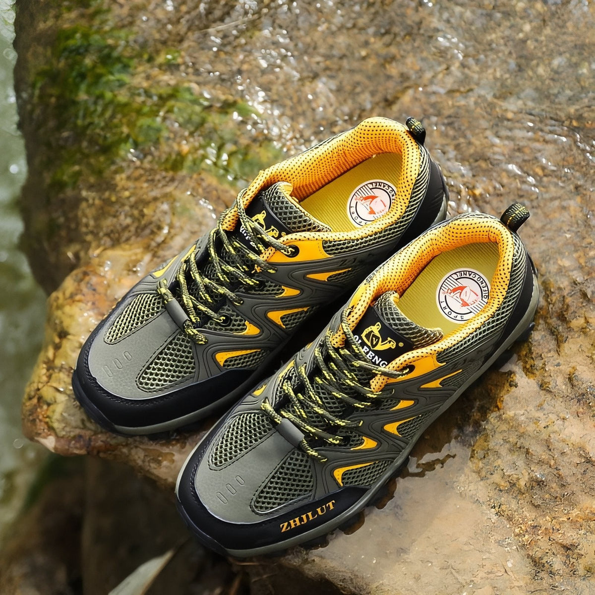 Hiking Shoes – Men's Grippy Lugged Sole with Toe Protection