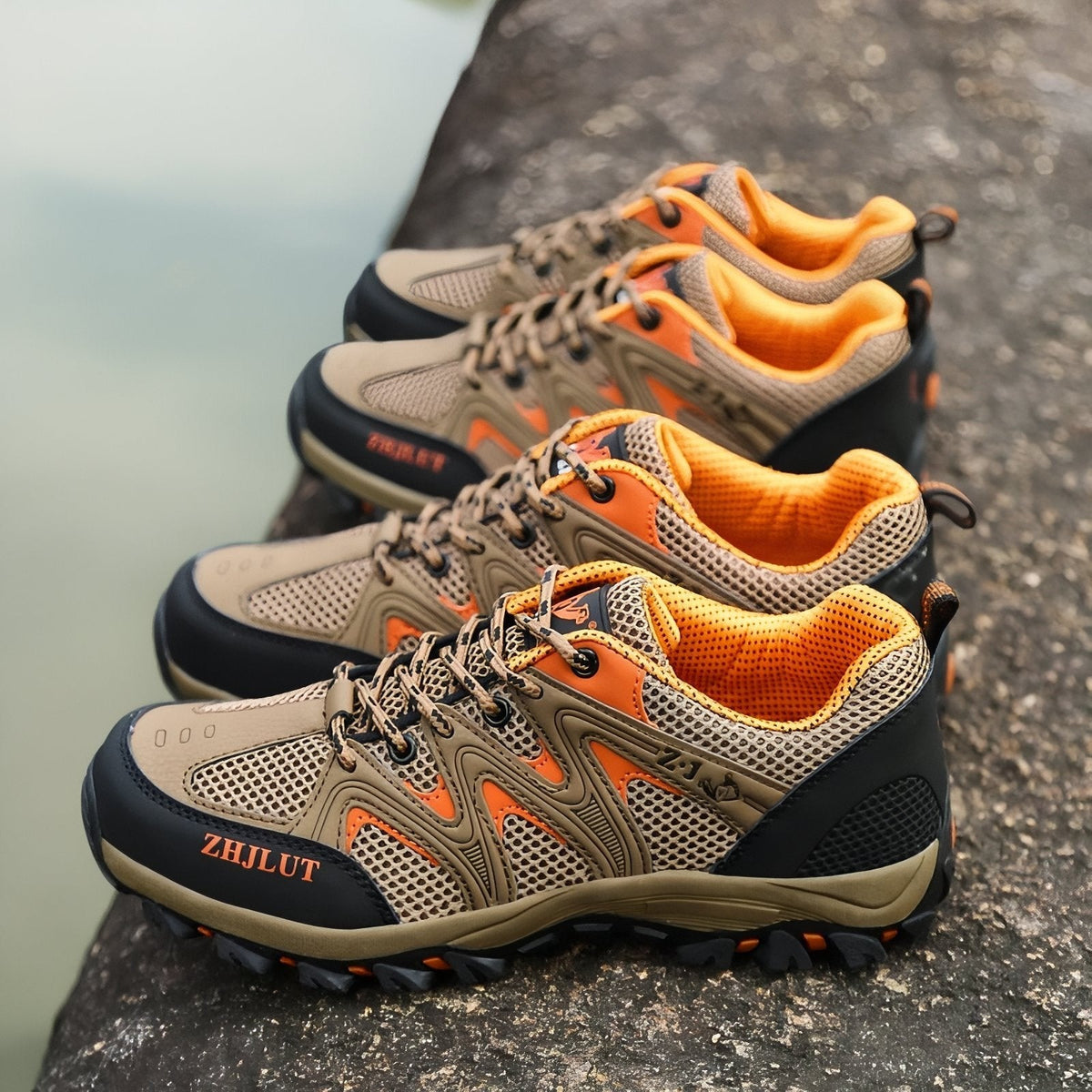 Hiking Shoes – Men's Grippy Lugged Sole with Toe Protection