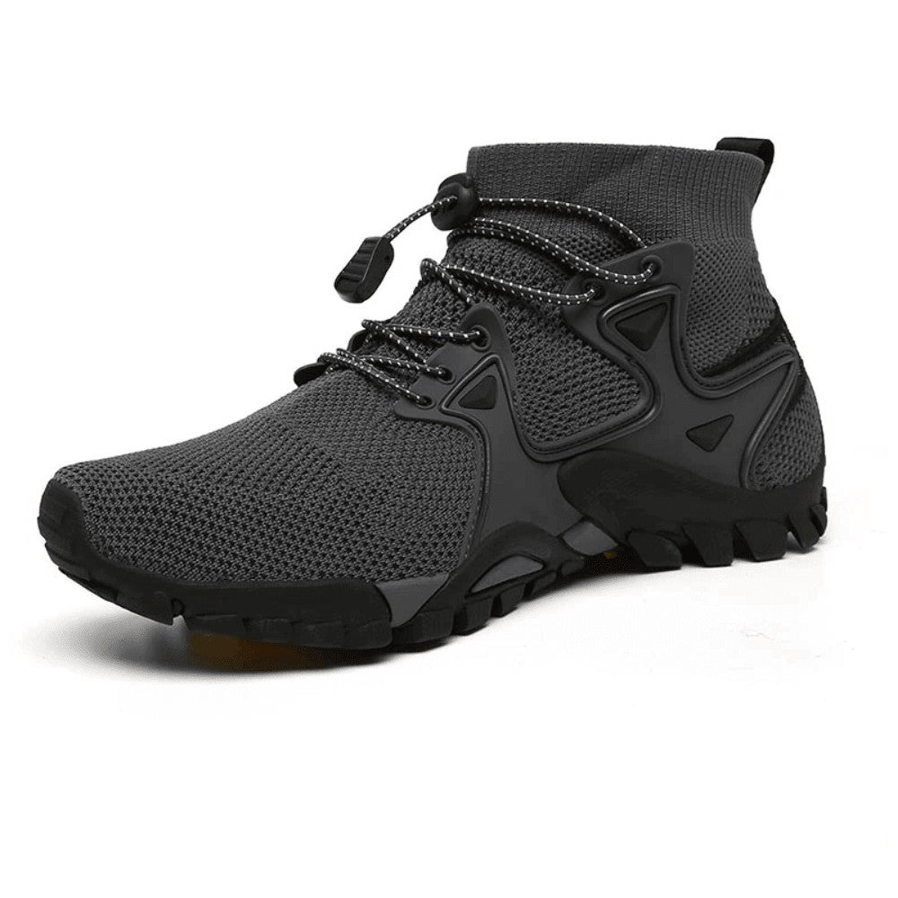 Hiking Shoes – Men's High-Top Non-Slip Lightweight Trail – Grey