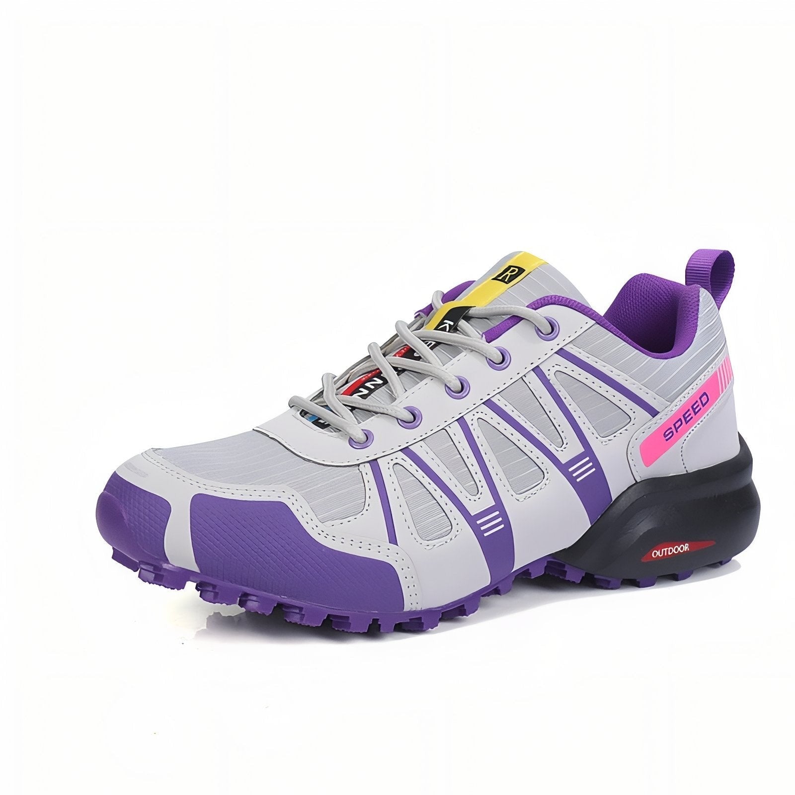 Hiking Shoes – Women's Lightweight Grippy Trail Shoes – Grey and Purple