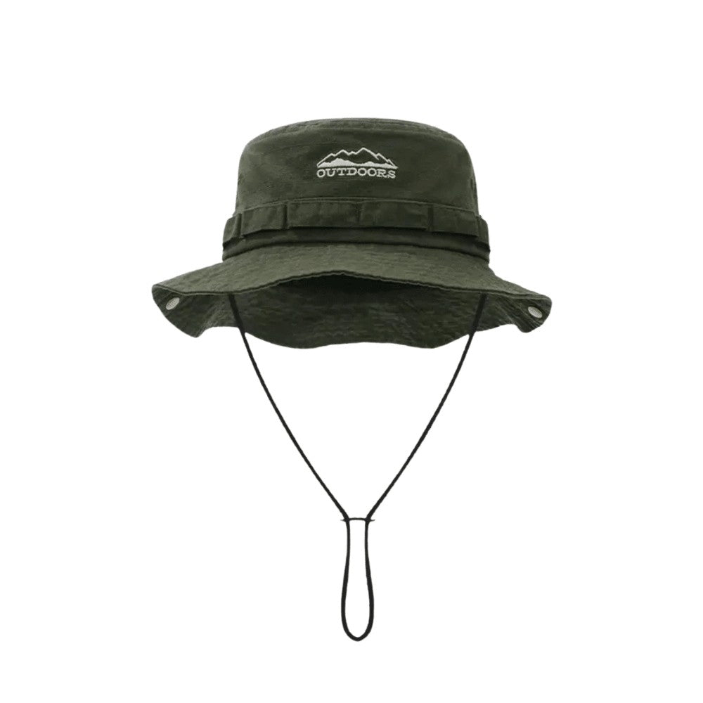 Hiking Sun Hat – Breathable 100% Cotton Packable Wide Brim – Green