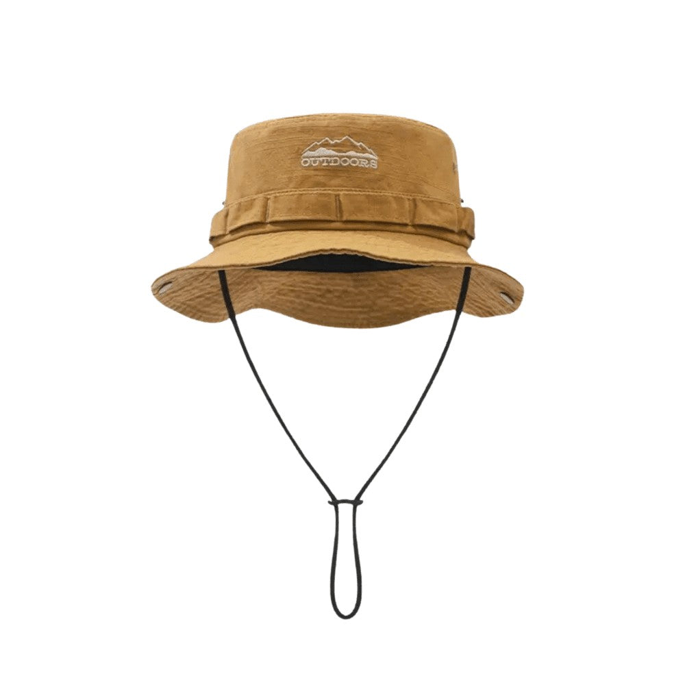 Hiking Sun Hat – Breathable 100% Cotton Packable Wide Brim – Yellow